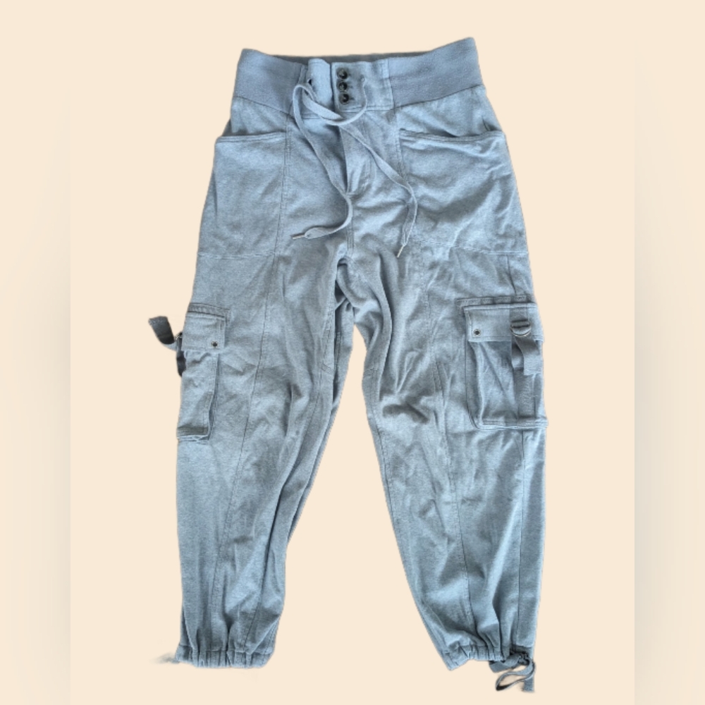 Free People Size Small Blue Cargo Joggers Sweatpants track pants